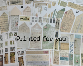 Printed for you - Little Houses - Paper pack - Junk Journal paper and ephemera by Odulcina