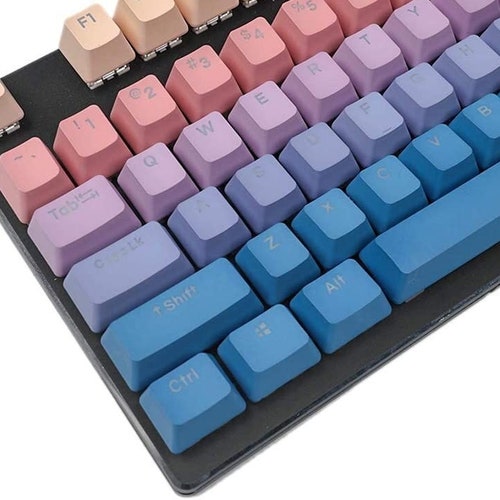 Pastel Gradient Keycap Set 108 Piece Double Shot PBT Etsy