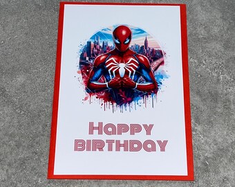 Tarjeta de cumpleaños de Spiderman