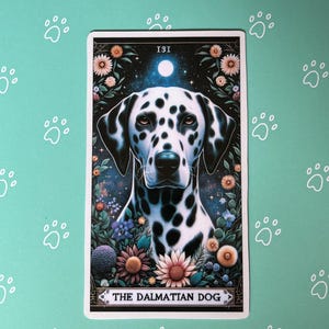 Magnet chien carte de tarot the dalmatian dog