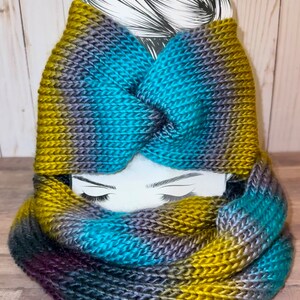Women’s Twisted Headband and Infinity Scarf | Women’s Scarf | Scarf Set | Christmas Gift | Knitted Scarf | Knitted head wrap |