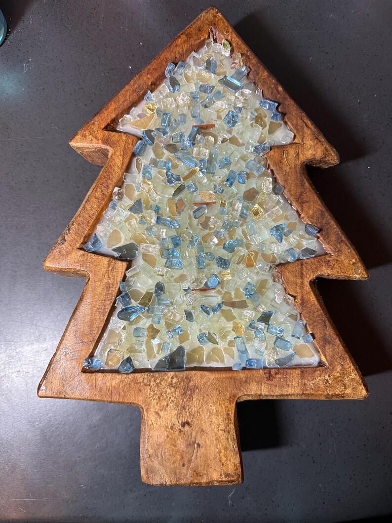 Christmas Tree Candle Scented Candle Christmas Candle Wooden Bowl