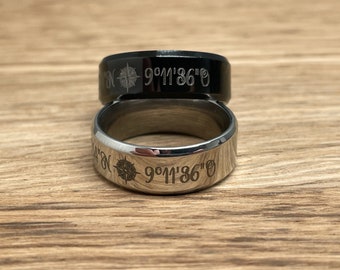 breiter Ring 8mm | Edelstahl | personalisierte Gravur | Schmuck Frau und Mann | unisex | Geschenk Valentinstag Geburtstag | Partnerring