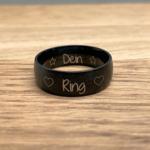 matte ring 8 mm | stainless steel | personalized engraving | jewelry for women and men | unisex | gift Valentine&#39;s Day birthday | partner ring