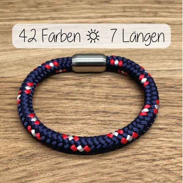 Bracelet Sailing Rope | 8mm | personalized engraving | for men | Surfer bracelet | Partner bracelet | Bracelet men