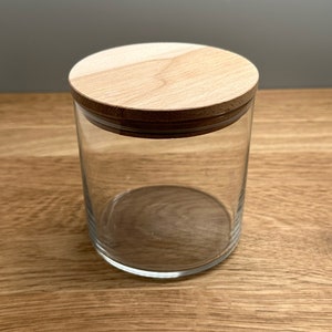 storage jar empty 4 sizes Wooden lid personalized engraving snack glass Sweets Cookies Gift Birthday image 3