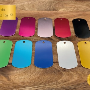 personalized keychain | aluminum | 10 colors | round + rectangular | engraving | aluminum tag | dog tag