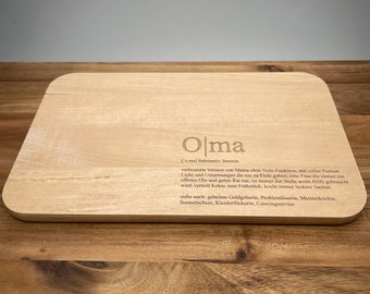 Grandma's Breakfast Board | Wooden Board | Acacia Beech | Personalized Engraving | Best Grandma
