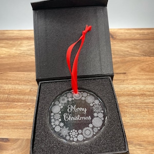 Glass ornament | Crystal glass | Engraving | Christmas | Tree decoration | Window decoration | Anniversary ornament