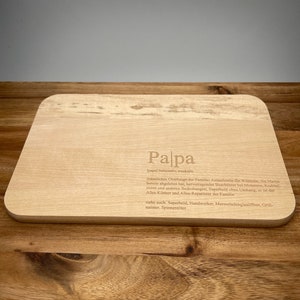 Breakfast board PAPA | wooden board | acacia beech | personalized engraving | best dad