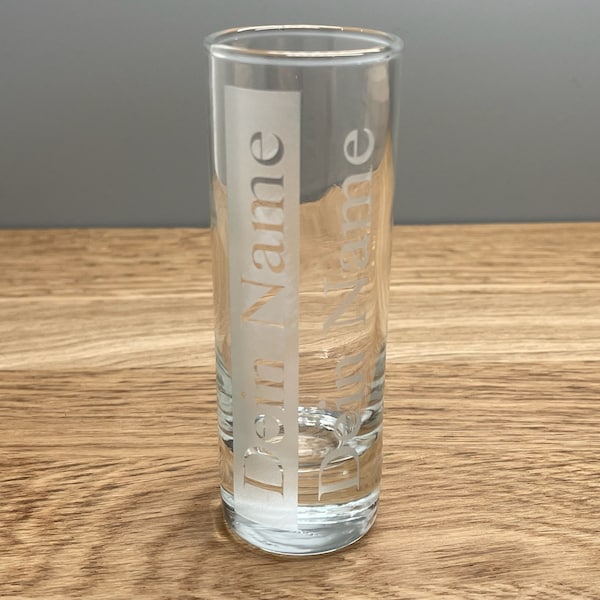 Schnapsglas SHOTS personalisierte Namensgravur Wunsch Grafik Tequila Glas Wodka