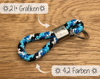 Mini keychain sailing rope | INFINITY | personalized engraving | Men | Women | house key | car key