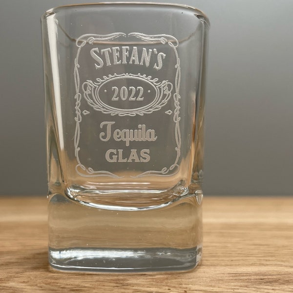 Schnapsglas TUMBLER personalisierte Namensgravur Wunsch Grafik Tequila Glas Wodka