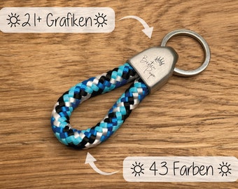 Mini keychain sailing rope | LOOP | personalized engraving | Men | Women | house key | car key