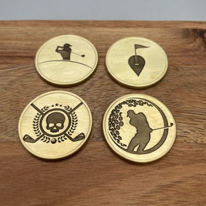 Golf Ball Marker, Brass, Personalized Engraving, Golf Sport, Golf Accessories, Accessory