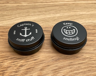 round tin can 20ml | 2 colors | personalized engraving | Tooth box | candy jar | pill box | Cream jar