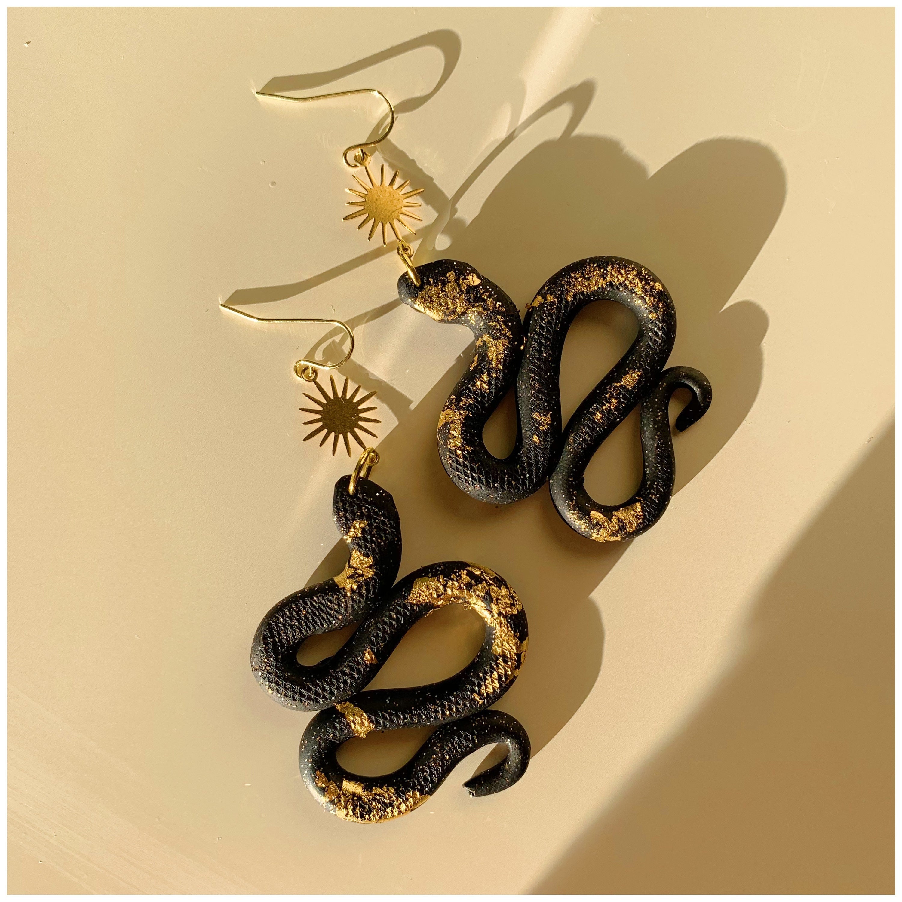 Snake dangle earrings by Hello Stranger in Matte Gold // handmade in U –  Hey Tiger