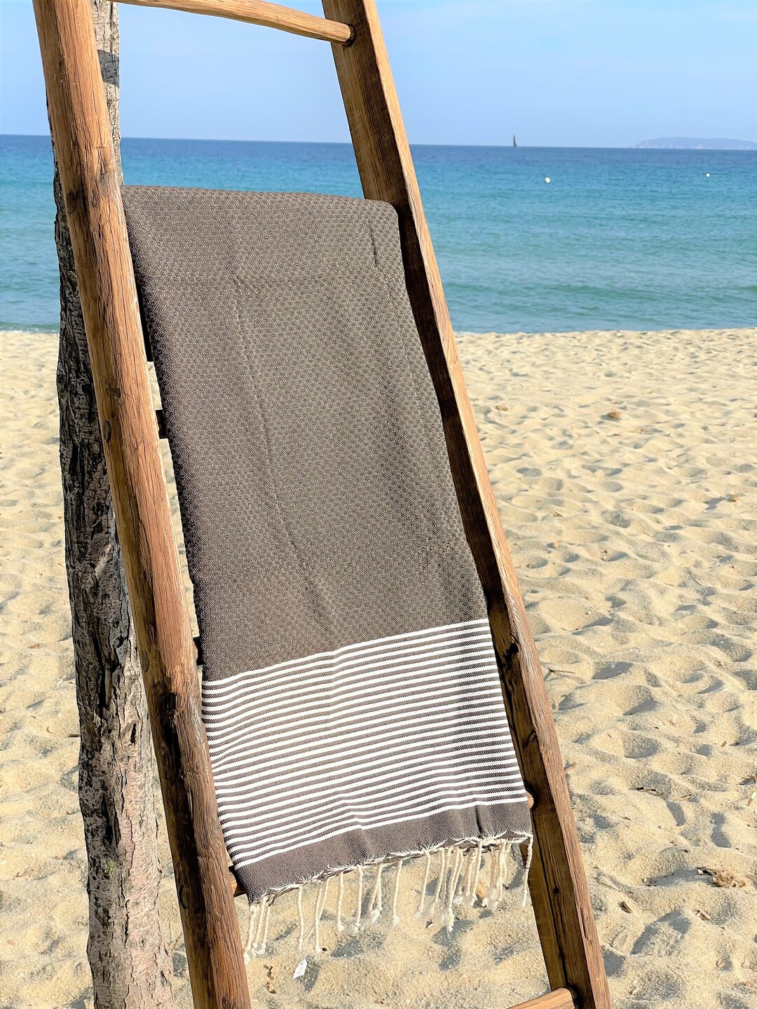 Fouta Tunisienne 100x200cm - 100% Coton Nid D'Abeille - Serviette De Plage Légère Et Absorbante