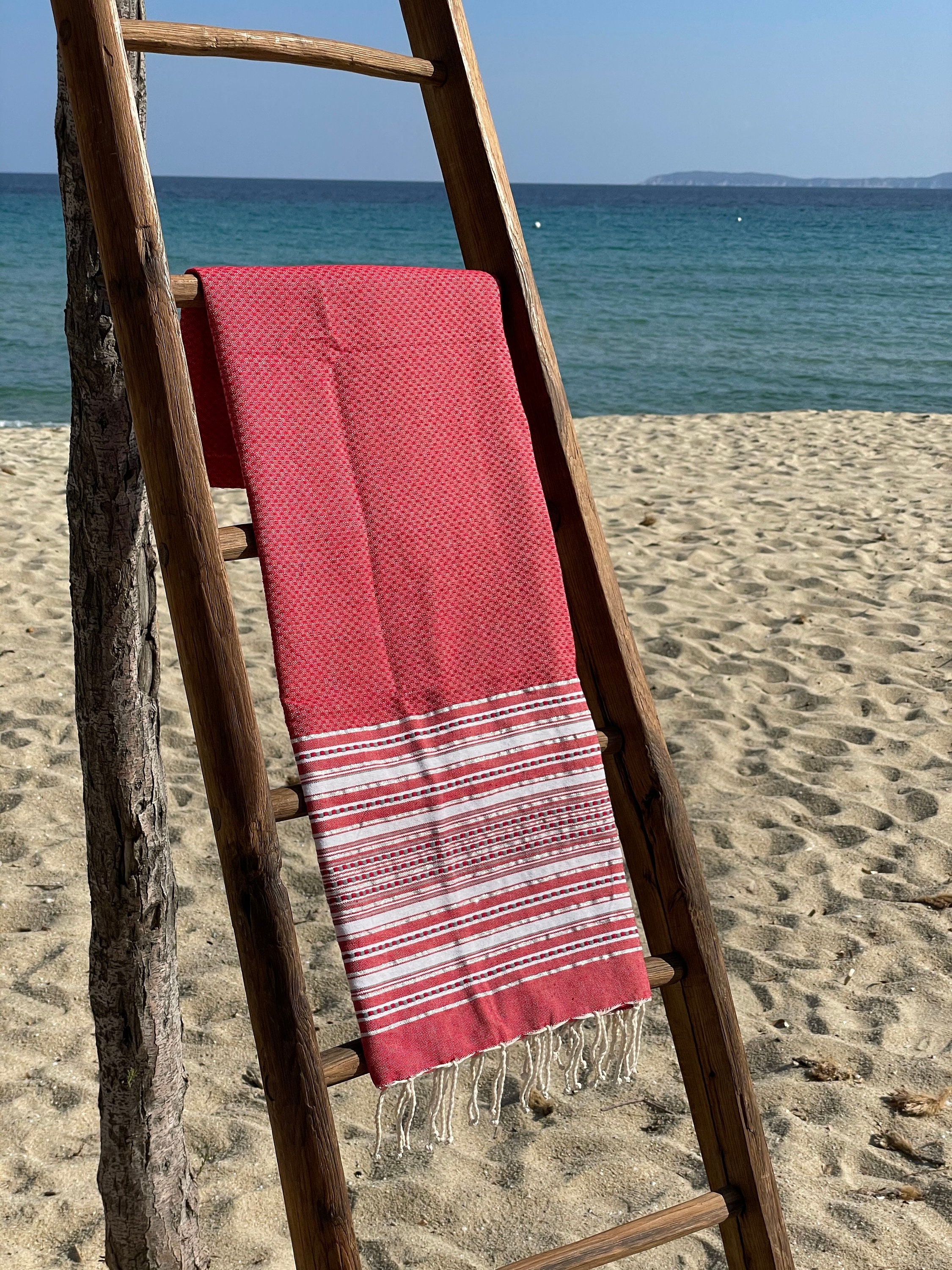 Tunisian Fouta 100 Cotton 1m X 2m Red Foula Beach Towel Bath Towel Etsy Ireland