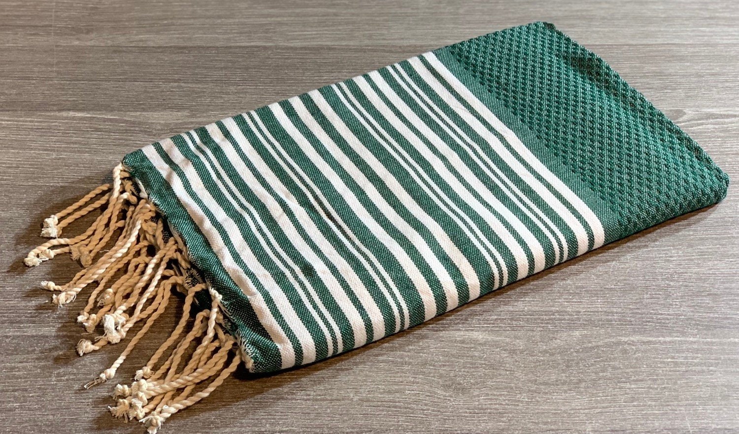 Fouta Tunisienne 100% Coton - Nid d'abeille Amarante Verte Serviette de Plage Bain 1M X 2M