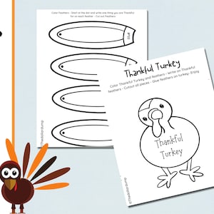 Thankful Turkey Activity | Cut and Paste | Thanksgiving Craft | Activity | Gratitude | Thanksgiving | Toddler Activity | Build a Turkey