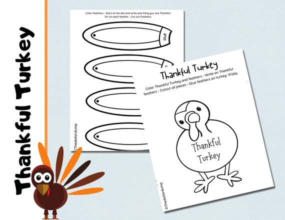 Thankful Turkey Activity  Cut and Paste  Thanksgiving Craft
