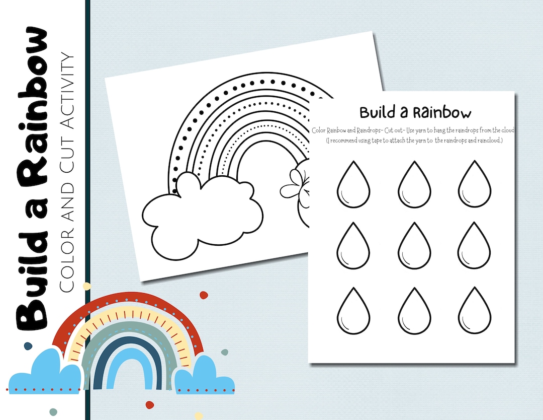 Build a Rainbow Activity  Color and Cut  Rainbow Mobile