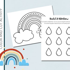 Build a Rainbow Activity | Color and Cut  | Rainbow Mobile Craft | Weather activity | Homeschool | Rainbow mobile | Build Rainbow
