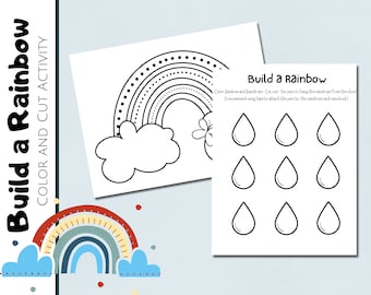 Build a Rainbow Activity | Color and Cut  | Rainbow Mobile Craft | Weather activity | Homeschool | Rainbow mobile | Build Rainbow