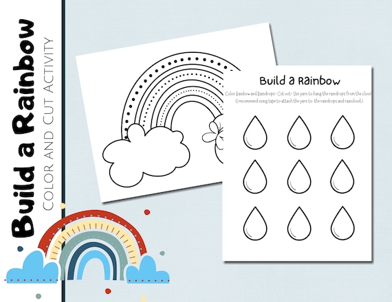 Build a Rainbow Activity  Color and Cut  Rainbow Mobile