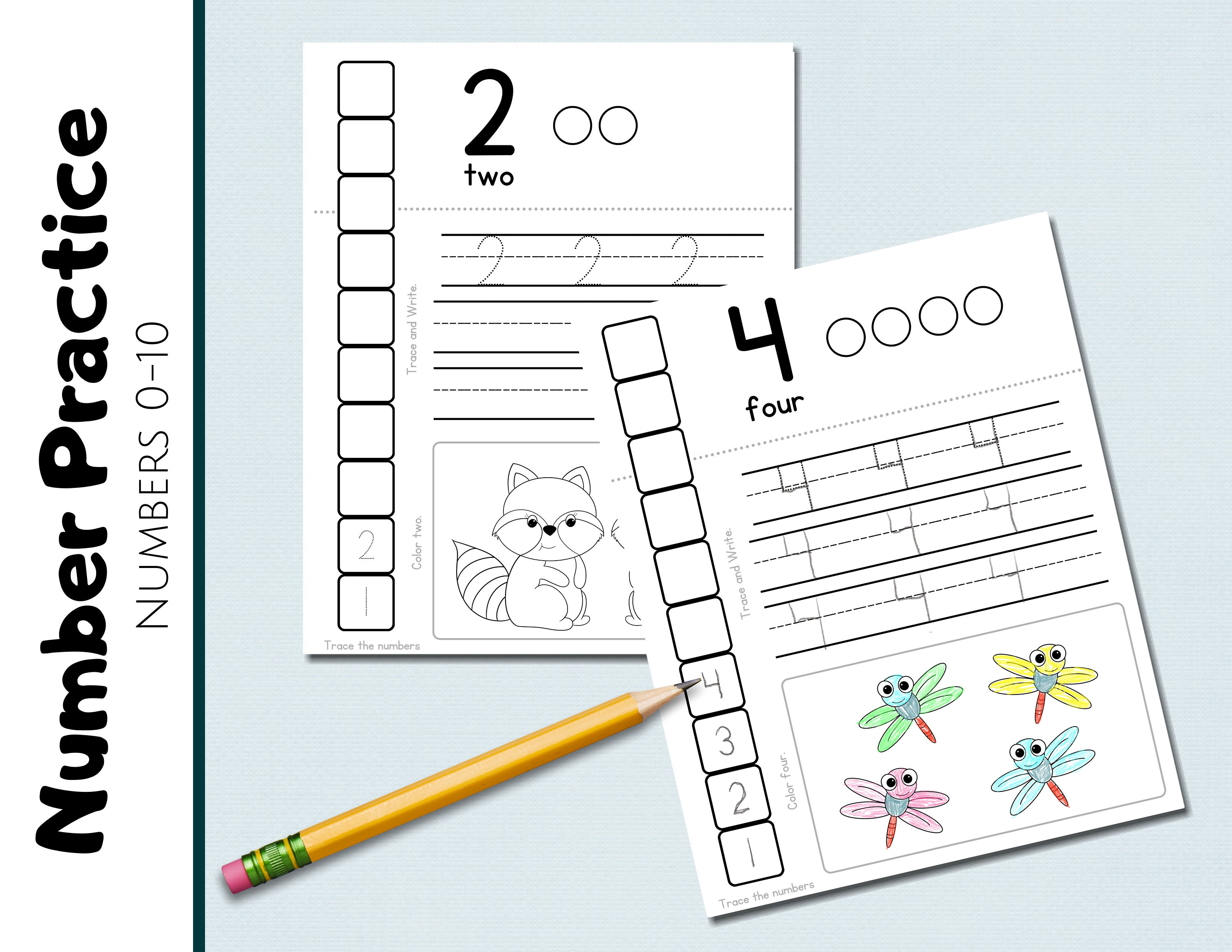 number practice 0 10 counting 0 10 number worksheets etsy ireland
