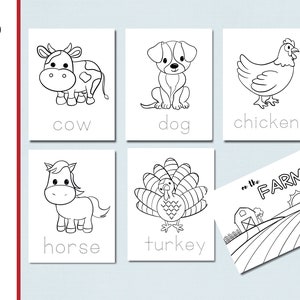 Farm Animal Coloring Pages | Kids Coloring Pages |  On the Farm Coloring Pages | Animals | Cow | Horse | Farm Theme Coloring | Barn |