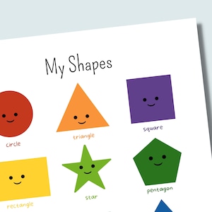 Printable Geometric Shapes | Educational Wall Art | Learning Shapes | Shapes | Shape Poster ...