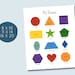 Printable Geometric Shapes Educational Wall Art Learning Shapes Shapes ...