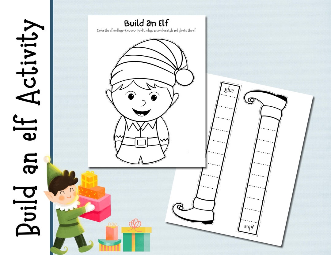 Build an Elf Cut and Paste Christmas Craft Activity Elf Activity