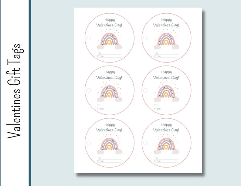 Rainbow Valentines Gift Tag | Gift Printable | Gift Tag | Valentine ...