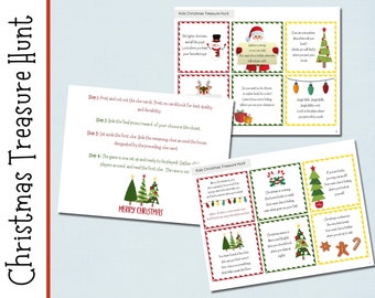 Christmas Treasure Hunt | Christmas Game | Christmas | Activity for Kids | Scavenger | Christmas Riddle | Printable Game | Treasure hunt
