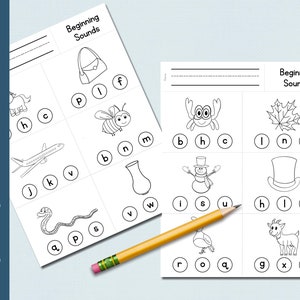 10 Beginning Sounds Worksheets | Worksheets | Phonics | Literacy | Letter Sounds | ABC | First Grade | Preschool | Kindergarten | Homeschool