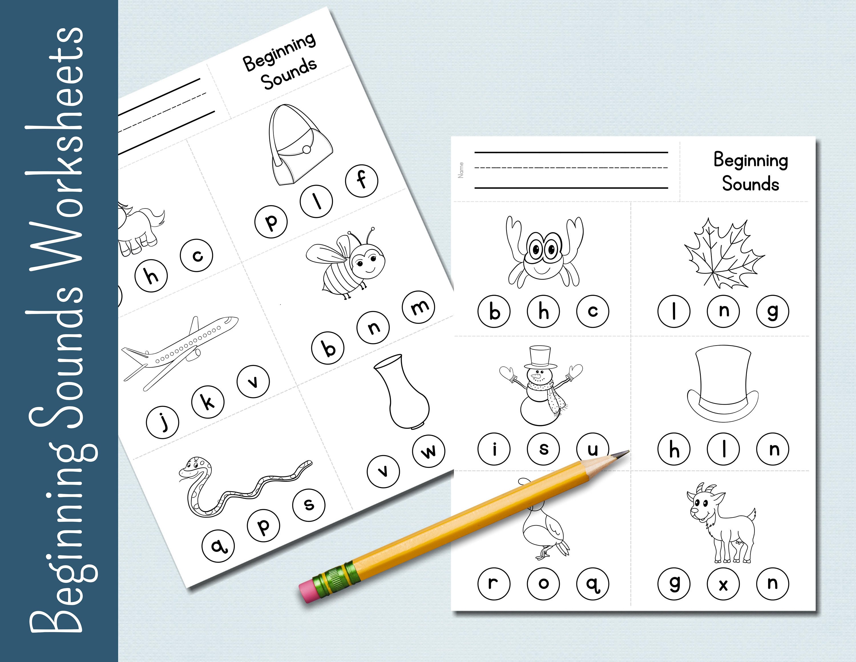10 beginning sounds worksheets worksheets phonics etsy