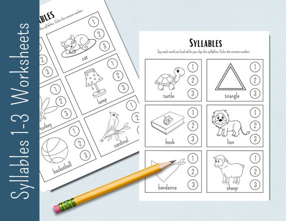 10 syllables worksheets printable worksheets worksheets etsy