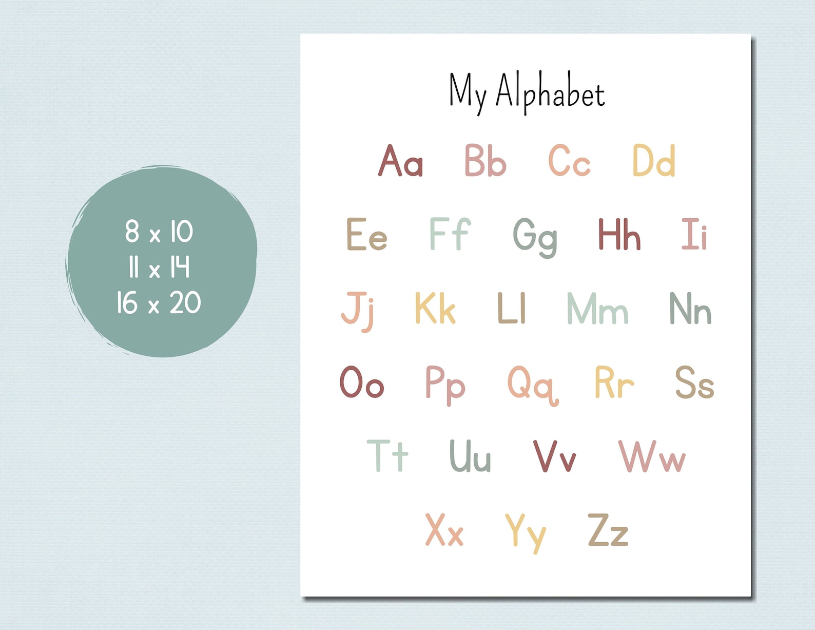 Printable Alphabet Chart ABC Chart Learning ABC - Etsy