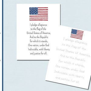 Pledge of Allegiance | Handwriting Practice | Printable Poster | Wall Art | Copywork | Digital Download | Handwriting | Homeschool |