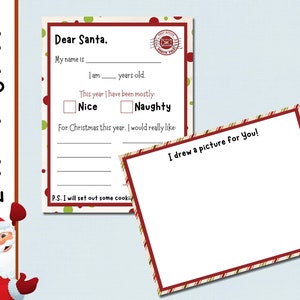 Brief an Santa | Kinder Weihnachten | Schreib an den Weihnachtsmann | Urlaub Brief | Zu Nikolaus | Weihnachtsmann | Druckbarer Brief an Santa | Nikolaus Wunschliste | Nikolaus