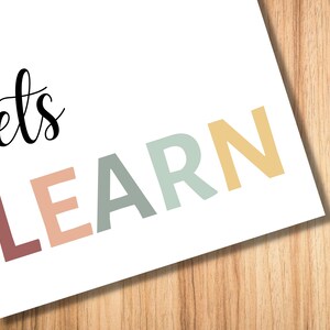 Lets Learn Poster | Earth Tones | Reading Poster | Library Chart ...