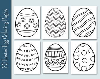 20 Easter Egg Coloring Pages | Variety | Coloring | Printable Coloring Pages | Easter Eggs | Kindergarten | Preschool | Easter | Spring