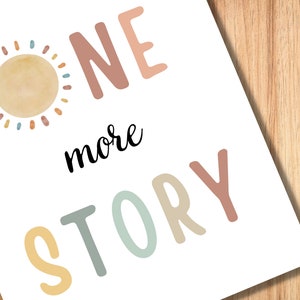 One More Story Poster | Printable | Reading Wall Art | Library Poster ...