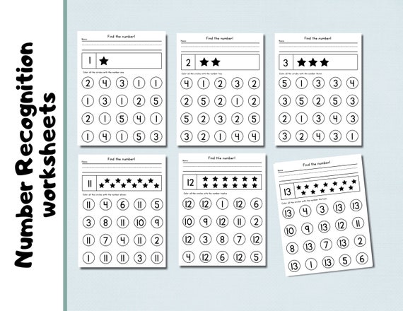 Numbers 1 10 math worksheets recognition
