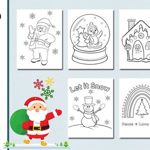 Christmas Coloring | Kids Coloring Pages |  10 Christmas Coloring Pages | Holiday Coloring | Snowman | Santa | Penguin | Christmas Rainbow |