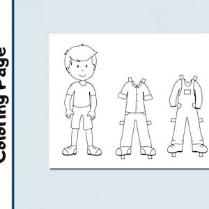 Boy Paper Doll | Digital | Coloring Activity | Farmer