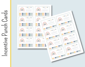 Incentive Punch Cards | Rainbow | 10 Punches | 20 Punches| Reward | Earth Tones | Classroom | Homeschool | Prize |